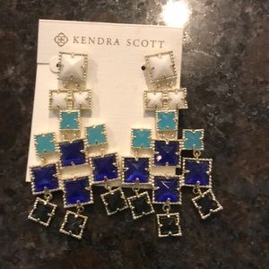 COPY - Blue white black earrings